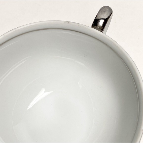 4 Vintage Fine China Harmony House Silver Sonata Tea Cups Mug 3639 Cups Only - Picture 9 of 9